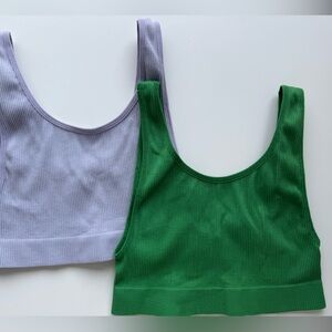Aritzia Sunday Best Green Ribbed Tops